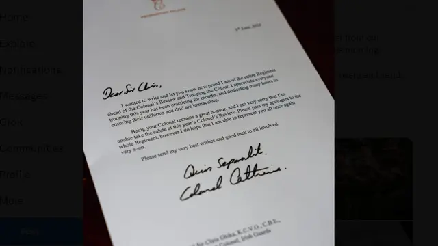 Surat permintaan maaf Kate Middleton. (Foto: Tangkapan Layar X Irish Guards)