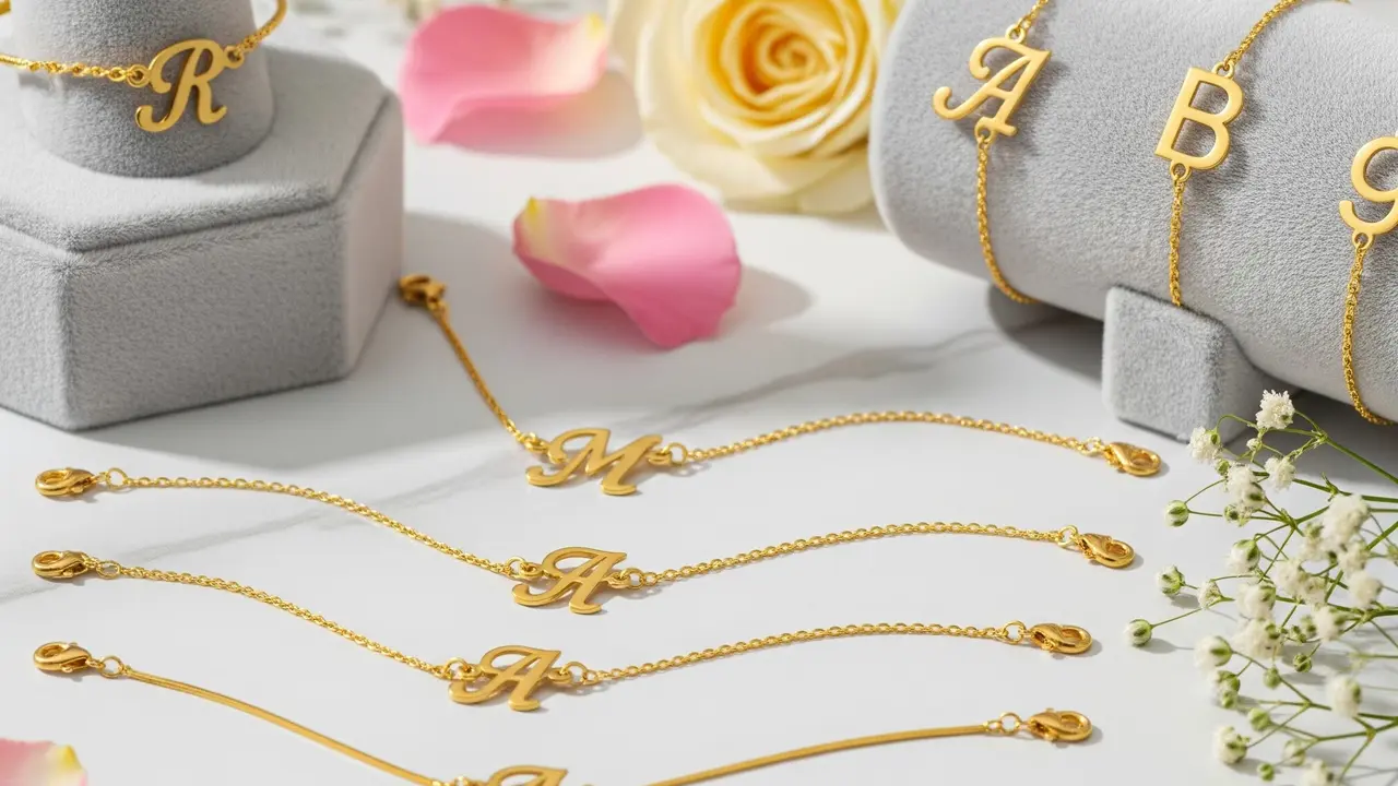 Model Gelang Emas 24K 1 Gram Hadiah Custom Inisial
