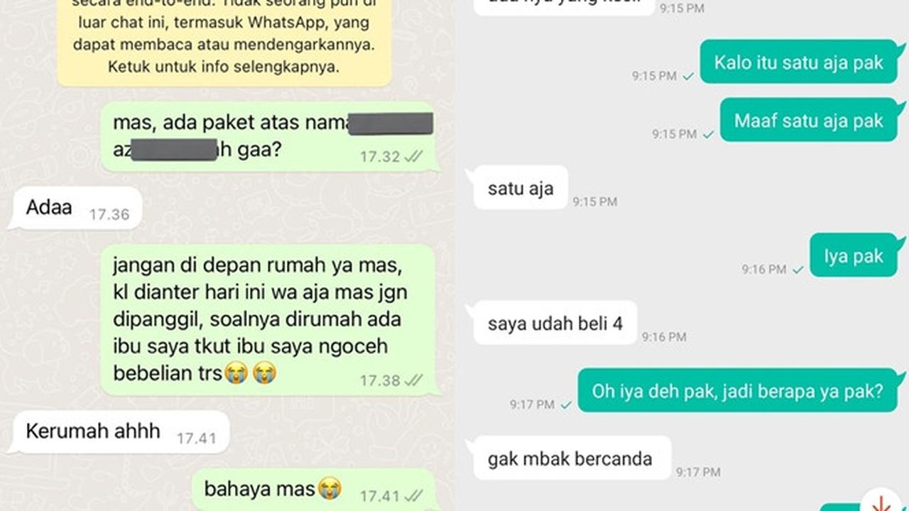 6 Chat Kurir Ajak Bercanda Konsumen Ini Kocak, Receh Tapi Bikin Ngakak