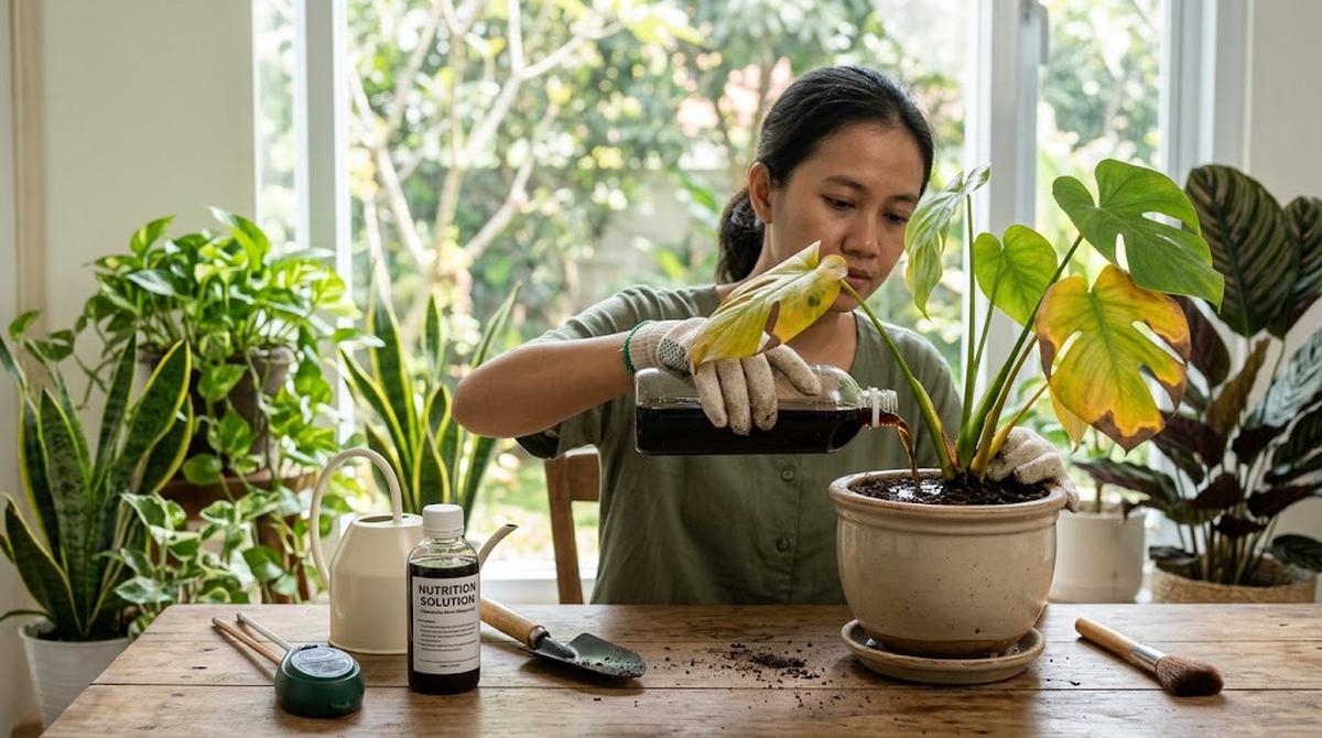 Trik Menyelamatkan Tanaman Hias yang Daunnya Mulai Menguning/AI Generated