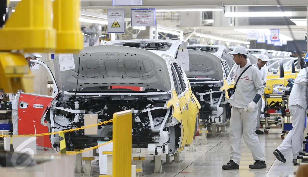 Pabrik dari PT Mitsubishi Motors Krama Yudha Indonesia (MMKI) ini memiliki nilai investasi  mencapai Rp7,5 triliun dan mampu menyerap 3.000 tenaga lokal, Cikarang, Bekasi, Jawa Barat, Selasa (25/4). (Liputan6.com/Angga Yuniar)