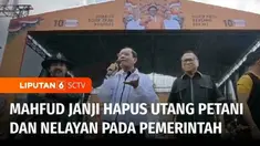 Calon Wakil Presiden nomor urut 3, Mahfud MD bersama Ketua Umum Hanura, Oesman Sapta berkampanye di Kota Tasikmalaya, Jawa Barat. Dalam kampanyenya, Mahfud berjanji untuk menghapus utang para petani dan nelayan kepada pemerintah.