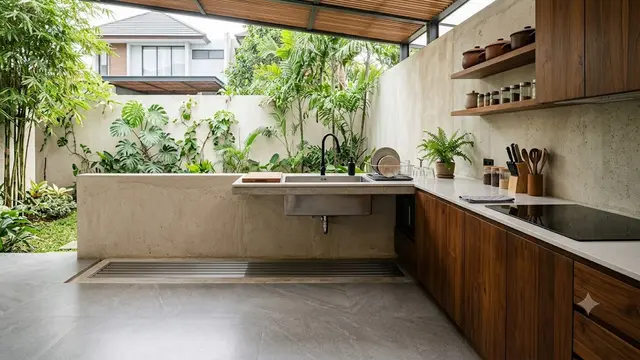 Model Saluran Air untuk Dapur Semi Outdoor agar Cepat Kering