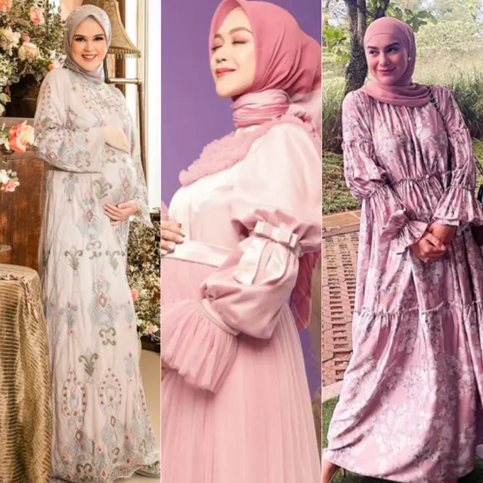 Inspirasi Baju Lebaran Ibu Hamil dari Para Artis Tanah Air