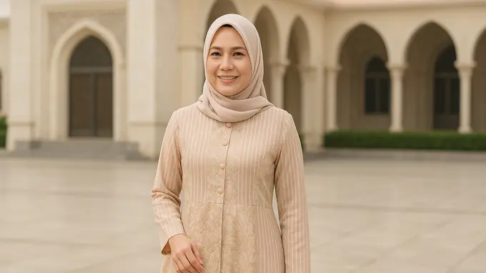 Rekomendasi Gamis Batik Kombinasi Lurik untuk Ibu-Ibu Usia 50-an