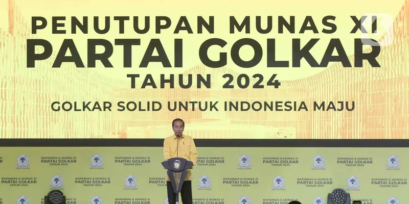 Berkemeja Kuning, Presiden Jokowi Hadiri Penutupan Munas XI Partai Golkar