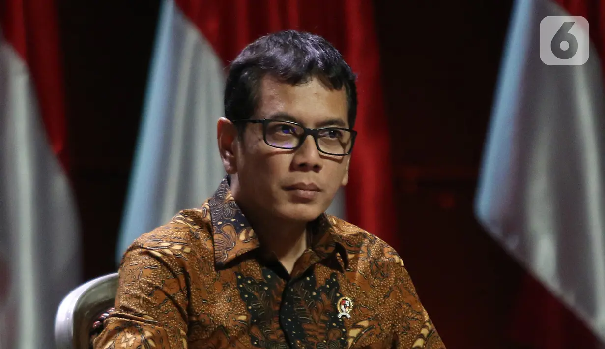 Menparekraf Wishnutama saat diskusi panel VII Rakornas Indonesia Maju antara Pemerintah Pusat dan Forum Koordinasi Pimpinan Daerah (Forkopimda) di Bogor, Jawa Barat, Rabu (13/11/2019). Panel VII membahas transformasi ekonomi II. (Liputan6.com/Herman Zakharia)