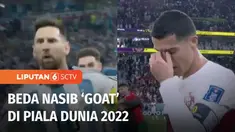 Lionel Messi dan Cristiano Ronaldo berbeda nasib di Piala Dunia 2022 Qatar. La Pulga masih melanjutkan perjuangannya di Piala Dunia, sedangkan sang rival, CR7 harus angkat koper dan melupakan Piala Dunia di catatan prestasinya.