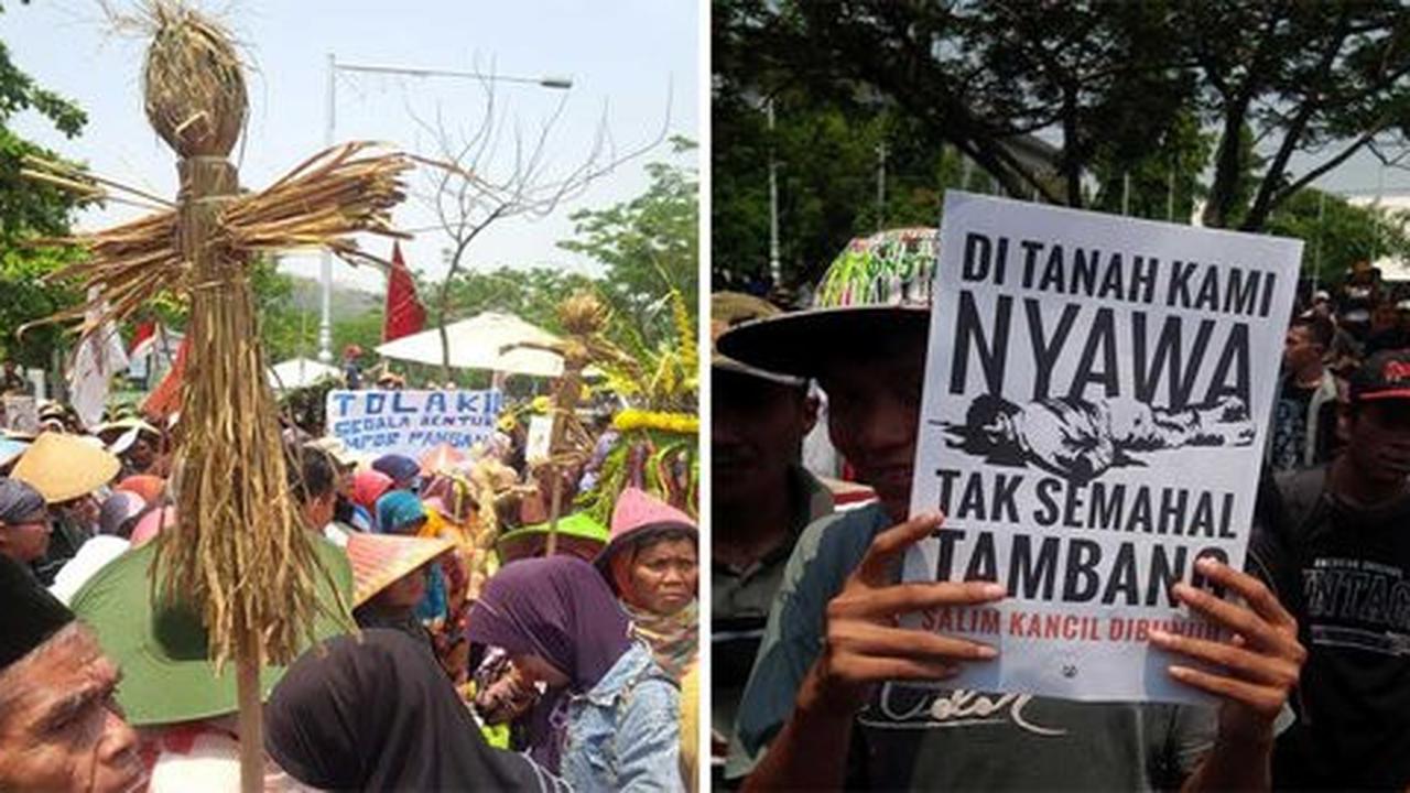 Aksi solidaritas Salim Kancil, petani Jateng ruwatan di kejaksaan