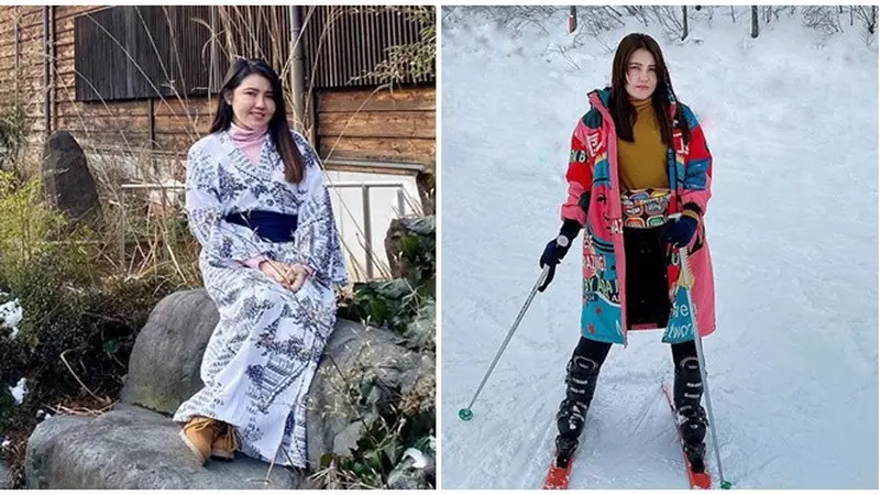 6 Potret Via Vallen Liburan ke Jepang, Cantik Pakai Kimono Hingga Main Ski