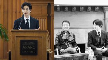 Bahas Korean Wave, Ini 6 Potret Suho EXO Jadi Pembicara di Stanford University