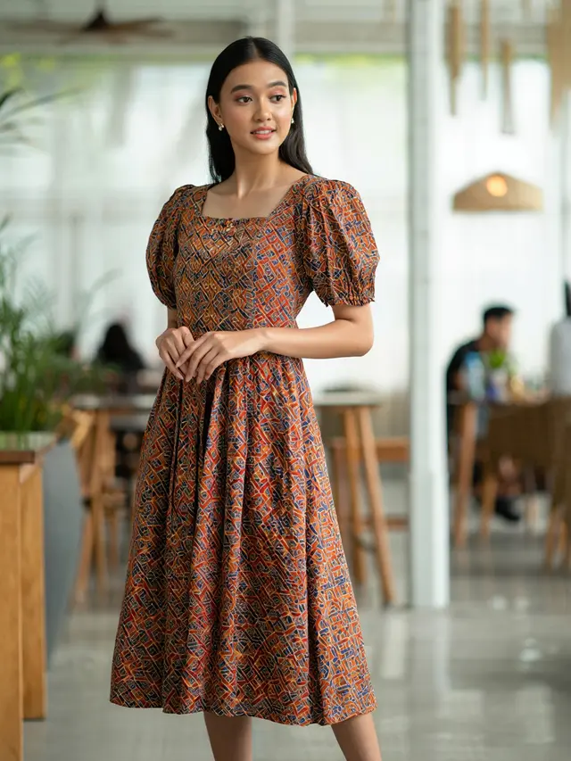 Batik Modern Lengan Puff