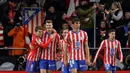 Pada menit ke-70, Atletico de Madrid berhasil menggandakan keunggulan atas Barcelona lewat aksi Alexander Sorloth. (OSCAR DEL POZO/AFP)