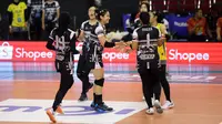 Tim putri TNI AU Electric sukses mengamankan kemenangan krusial di babak Final Four Livoli Divisi Utama 2025 putaran kedua setelah menundukkan Rajawali O2C dengan skor 3-1 (25-9, 23-25, 25-17, 25-14) dalam laga  yang berlangsung di GOR Ki Mageti, Magetan, Selasa (14/10/2025). (Dok. PBVSI)