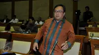 Menteri Keuangan, Bambang Brodjonegoro saat menghadiri rapat dengan Komisi XI DPR RI, Jakarta, Senin (21/9/2015). Komisi XI DPR sangat kecewa dengan pencapaian yang diraih oleh PPN/Bappenas. (Liputan6.com/Johan Tallo)