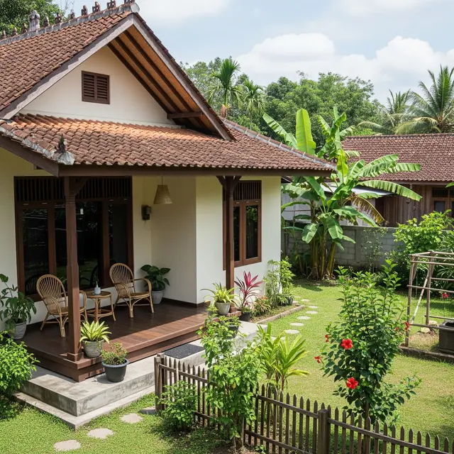 9 Contoh Rumah 1 Lantai di Kampung dengan Backyard Nyaman Buat Keluarga, Hunian Sejuk