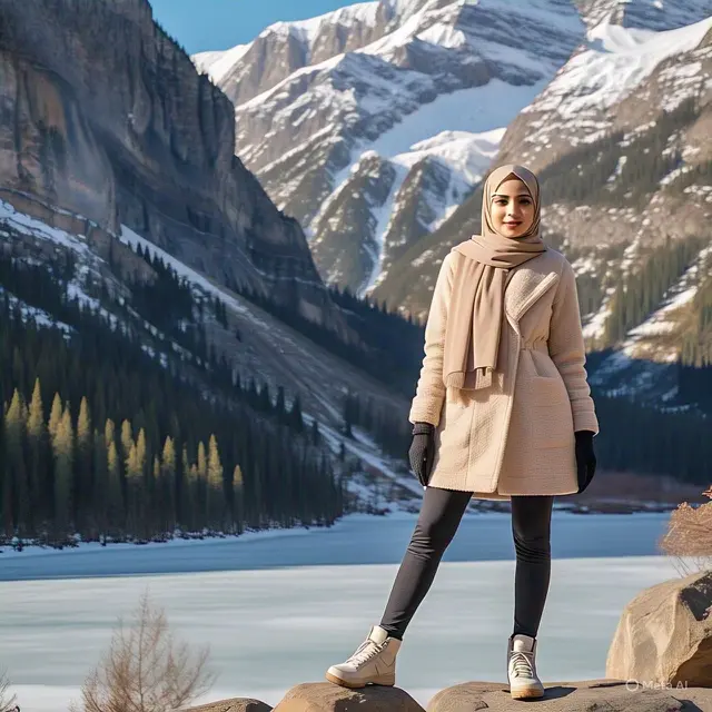 Camping Outfit Hijab. Foto: Meta AI
