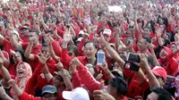 Massa PDIP menyambut Peringatan HUT ke-46 yang diadakan pada 10 Januari 2019. (Istimewa)