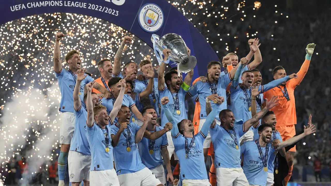 Selebrasi Manchester City Juara Liga Champions