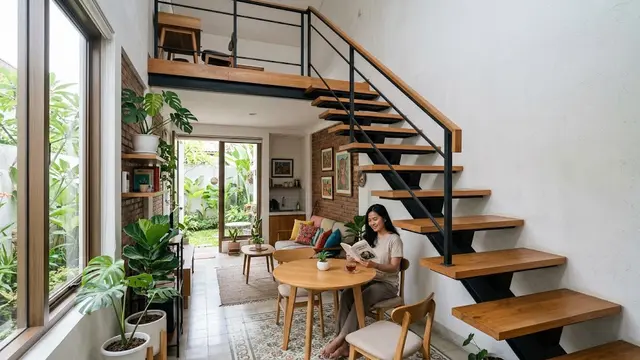 11 Model Tangga Rumah yang Cocok untuk Hunian dengan Lahan Terbatas/AI Generated