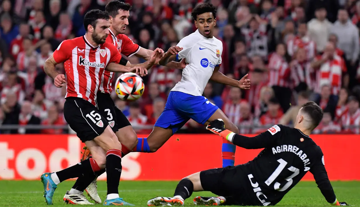 Berkat hasil ini, Athletic Bilbao pun berhak melaju ke babak semifinal Copa del Rey mengikuti langkah Real Sociedad dan Mallorca. (AP Photo/Alvaro Barrientos)