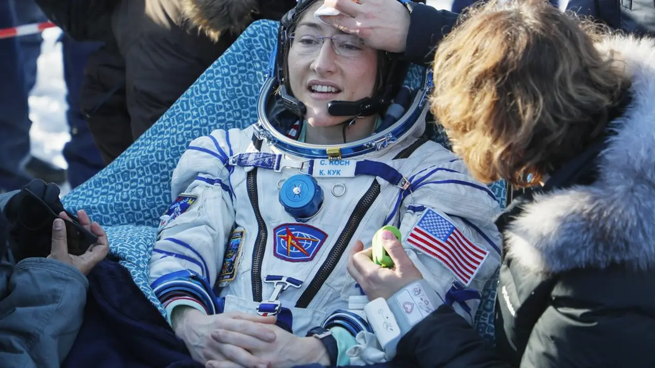 Christina Koch, astronot wanita NASA yang menyetak rekor karena paling lama berada di ruang angkasa.