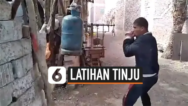 VIDEO: Ekstrem, Petinju Gunakan Tabung Gas 12 Kg Untuk Berlatih
