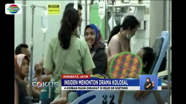Tiga belas korban drama kolosal Surabaya Membara masih dirawat di tiga rumah sakit.