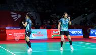 Ganda putri Indonesia, Siti Fadia Silva Ramadhanti/Amallia Cahaya Pratiwi, meraih kemenangan 21-13, 17-21, dan 21-14 atas pasangan Korea Selatan, Baek Ha-na/Lee So-hee di pertandingan babak pertama Polytron Indonesia Open 2026 di Istora Gelora Bung Karno, Senayan, Jakarta, Rabu (3/6/2026). (Bola.com/Bagaskara Lazuardi)