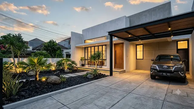 Carport dan Taman Kering