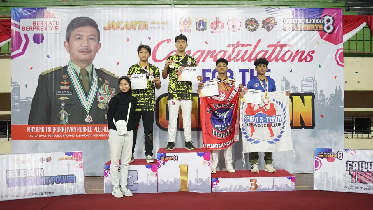 Atlet Muda Taekwondo Depok Raih Medali Emas dan Gelar Atlet Terbaik di Liga DKI Jakarta 8