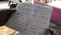 surat dari maling untuk pemilik toko kelontong di Mojokerto. (istimewa)