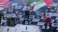 Pembalap jetski asal Hungaria, Gyorgy Kasza, keluar sebagai juara pada UIM Aquabike Endurance Samosir Cup (Reza Efendi/Liputan6.com)