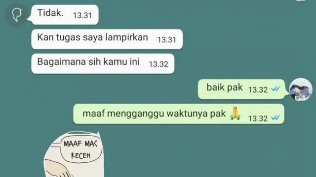 6 Chat Dosen Iseng Balas Pesan Mahasiswa Pakai Stiker Ini Kocak