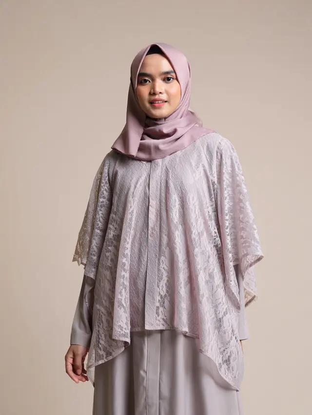 Model Baju Gamis Polos Kombinasi Brokat