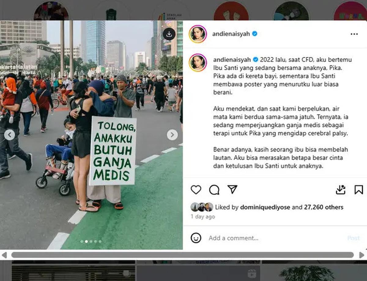 Andien Berduka atas Meninggalnya Pika, Anak Pengidap Cerebral Palsy dan Pejuang Ganja Medis