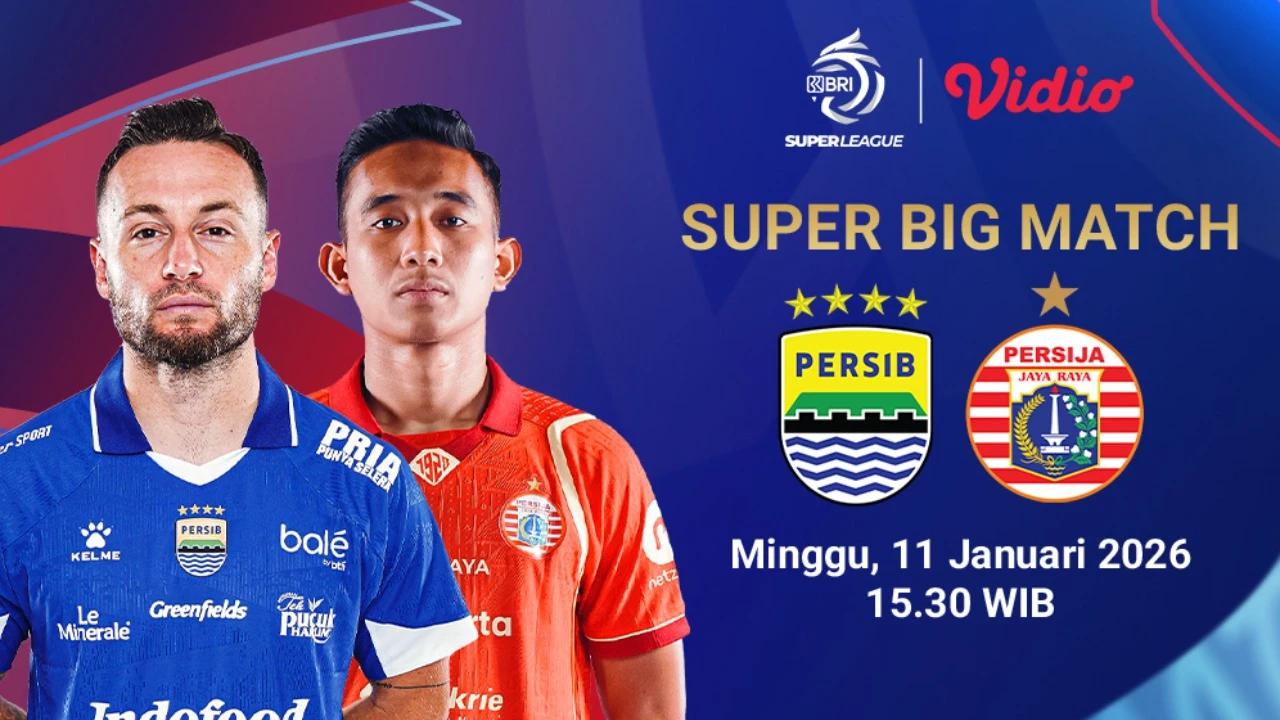 Saksikan Live Streaming BRI Super League Pekan Ke-17: Persib vs Persija, Eksklusif di Vidio