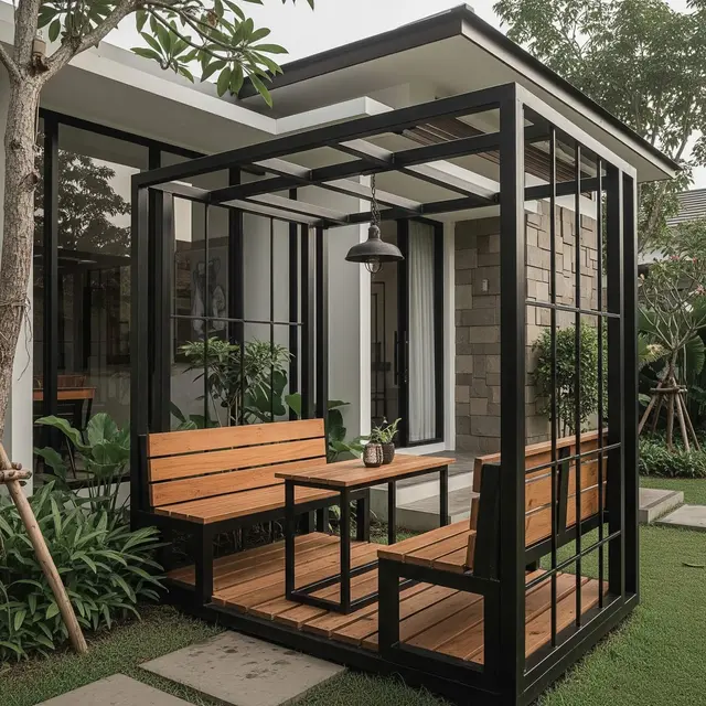 Inspirasi Gazebo Mungil di Samping Rumah Minimalis