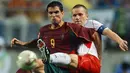 Sayang, Portugal yang hanya mengemas tiga poin dari satu kali menang dan dua kali kalah harus tersingkir di fase grup usai hanya menempati posisi ketiga di bawah Korea Selatan dan Amerika Serikat. Total, Pauleta mampu mencetak 3 gol dan 1 assist bagi Portugal di Piala Dunia 2002. (AFP/Pascal Guyot)