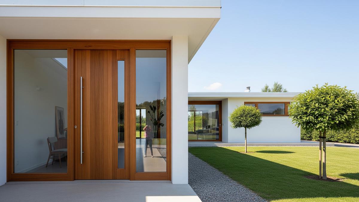 11 Gambar Rumah Pintu Kayu Jati Minimalis Modern dan Elegan, Desain Megah