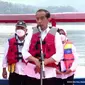 Presiden Joko Widodo atau Jokowi meresmikan Bendungan Bintang Bano di Sumbawa Barat, Jumat (14/1/2022).