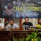 Suasana konferensi pers terkait rencana duel antara Daud Yordan vs Awuku petinju asal Ghana, Jakarta, Kamis (7/5/2015). Duel ini untuk mempertahankan gelar juara Ad Interim kelas ringan WBO Asia-Pasifik dari Daud Yordan. (Liputan6.com/Yoppy Renato)