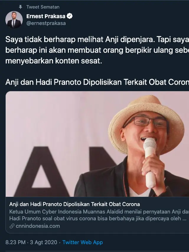 Unggahan Ernest Prakasa