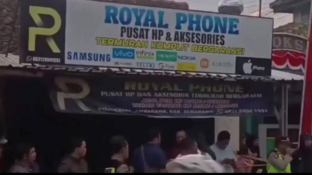 Dugaan perampokan terjadi di Konter HP Royal Phone, Ambarawa.