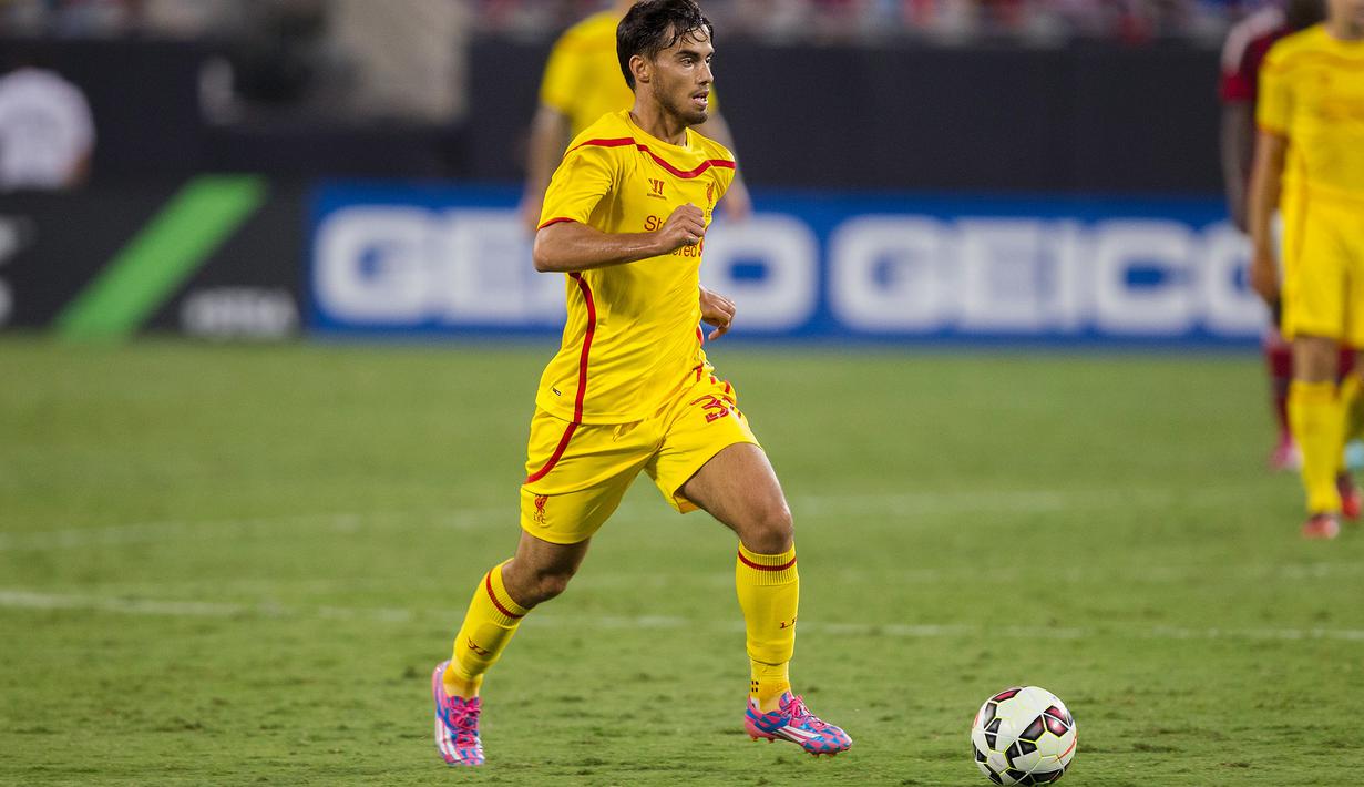 3. Suso - Sempat naik ke tim senior Liverpool bersamaan dengan Raheem Sterling. Namun kedatangan Philippe Coutinho mengubah nasib dari Suso sendiri. (AFP/Brian Westerholt)