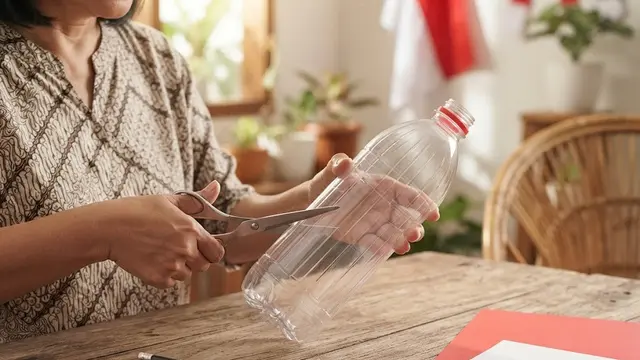 Cara Membuat Lampion Merah Putih dari Botol Plastik