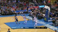 Berita video game recap NBA 2017-2018 antara Oklahoma City Thunder melawan Denver Nuggets dengan skor 95-94.