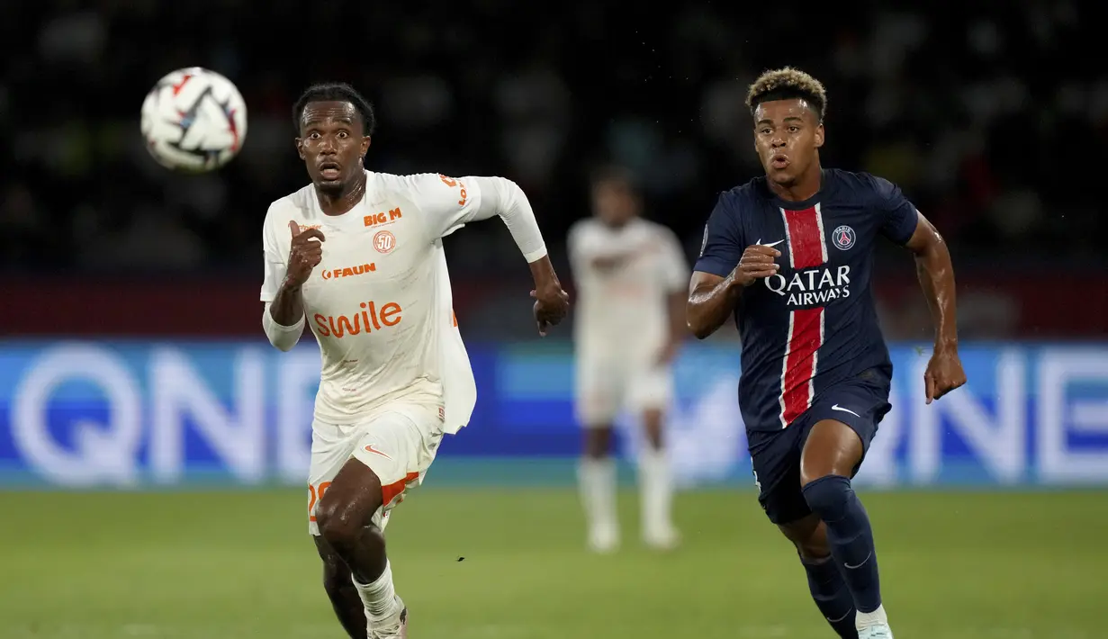 PSG berpesta gol saat menjamu Montpellier dan menang 6-0.  (AP Photo/Thibault Camus)