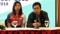Hendra Setiawan (kanan) dan Greysia Polii didapuk menjadi kapten tim Indonesia pada Piala Thomas dan Uber 2018, di Bangkok, 20-27 Mei. (PBSI)