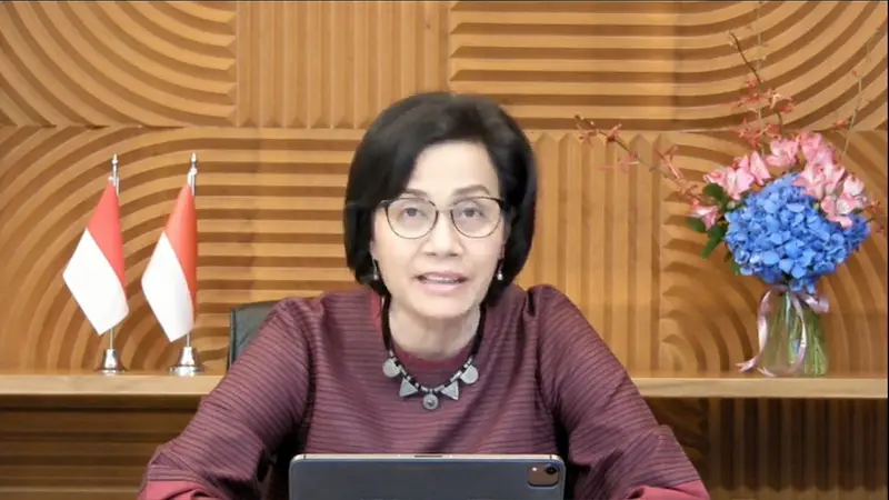 Menteri Keuangan Sri Mulyani Indrawati  dalam Pertamina Energy Webinar, Selasa (7/12/2021).